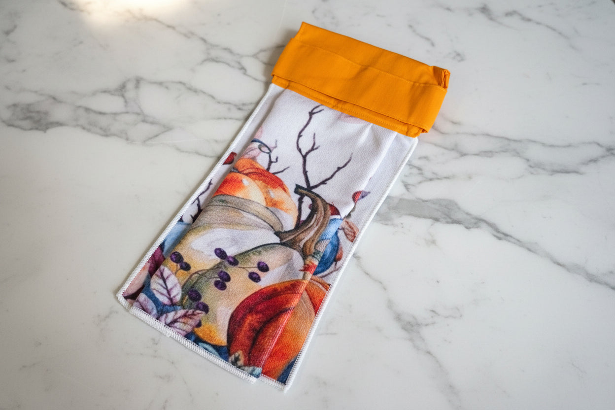 Non-Slip Stove Towels - Pumpkin - W gold