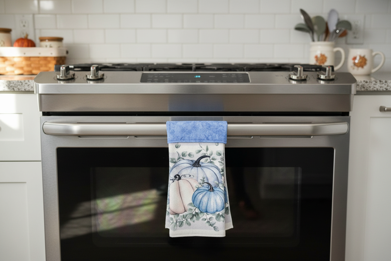 Non-Slip Stove Towels - Pumpkin - Blue Sky