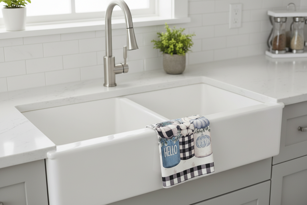 Non-Slip Stove Towels - Pumpkin - Blue Mason Jars