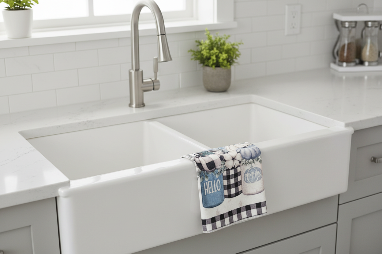 Non-Slip Stove Towels - Pumpkin - Blue Mason Jars