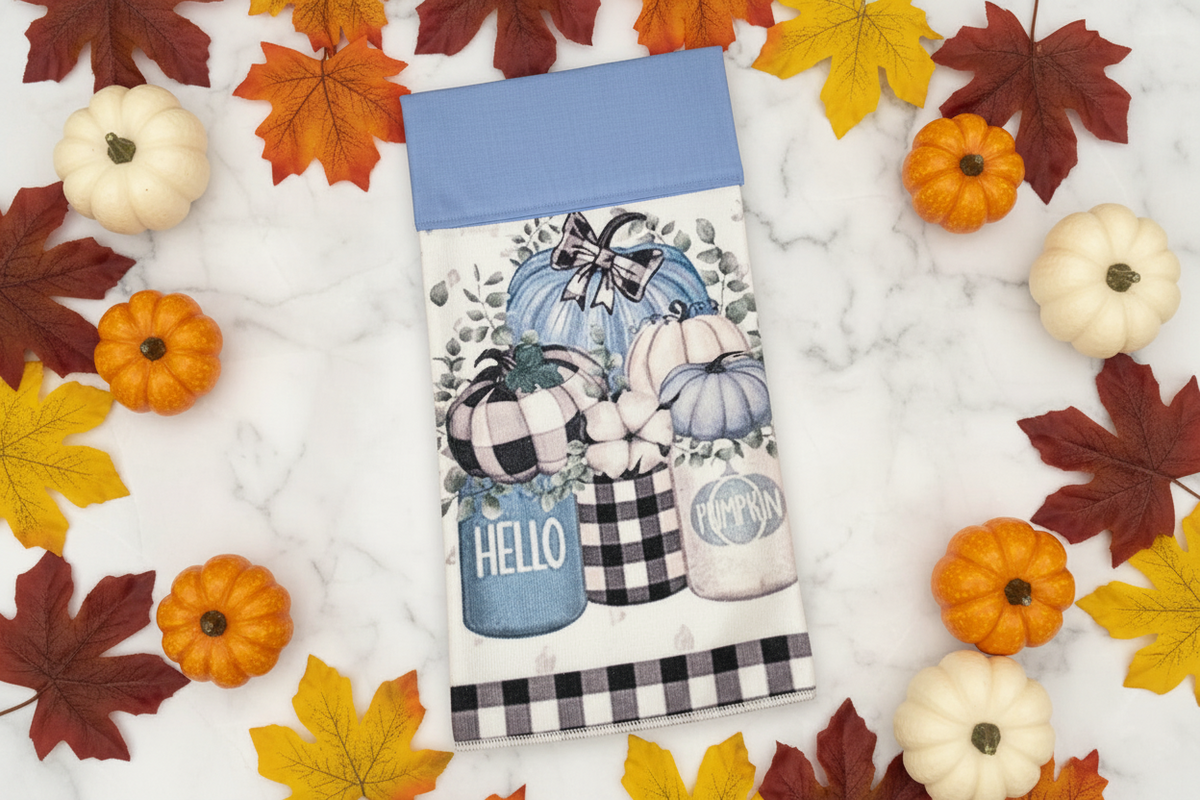 Non-Slip Stove Towels - Pumpkin - Blue Mason Jars