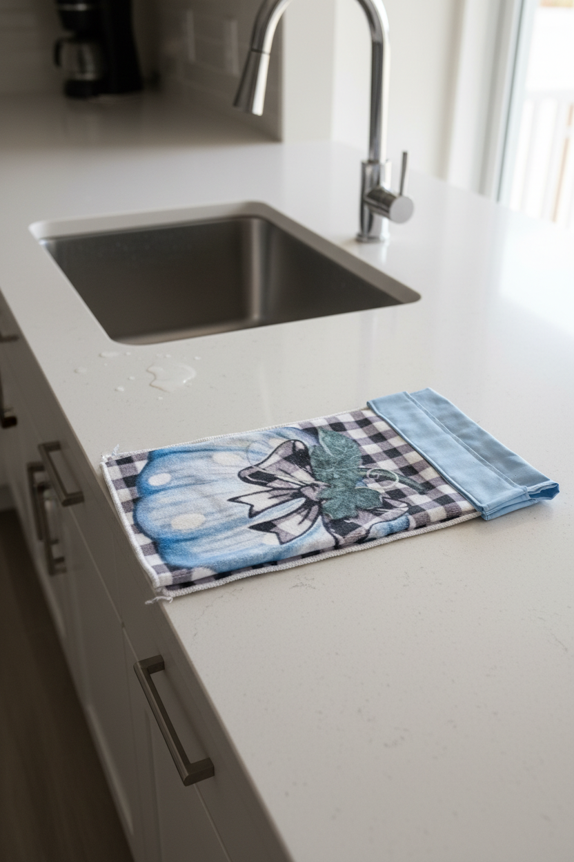 Non-Slip Stove Towels - Pumpkin - Blue Lg Pumpkin