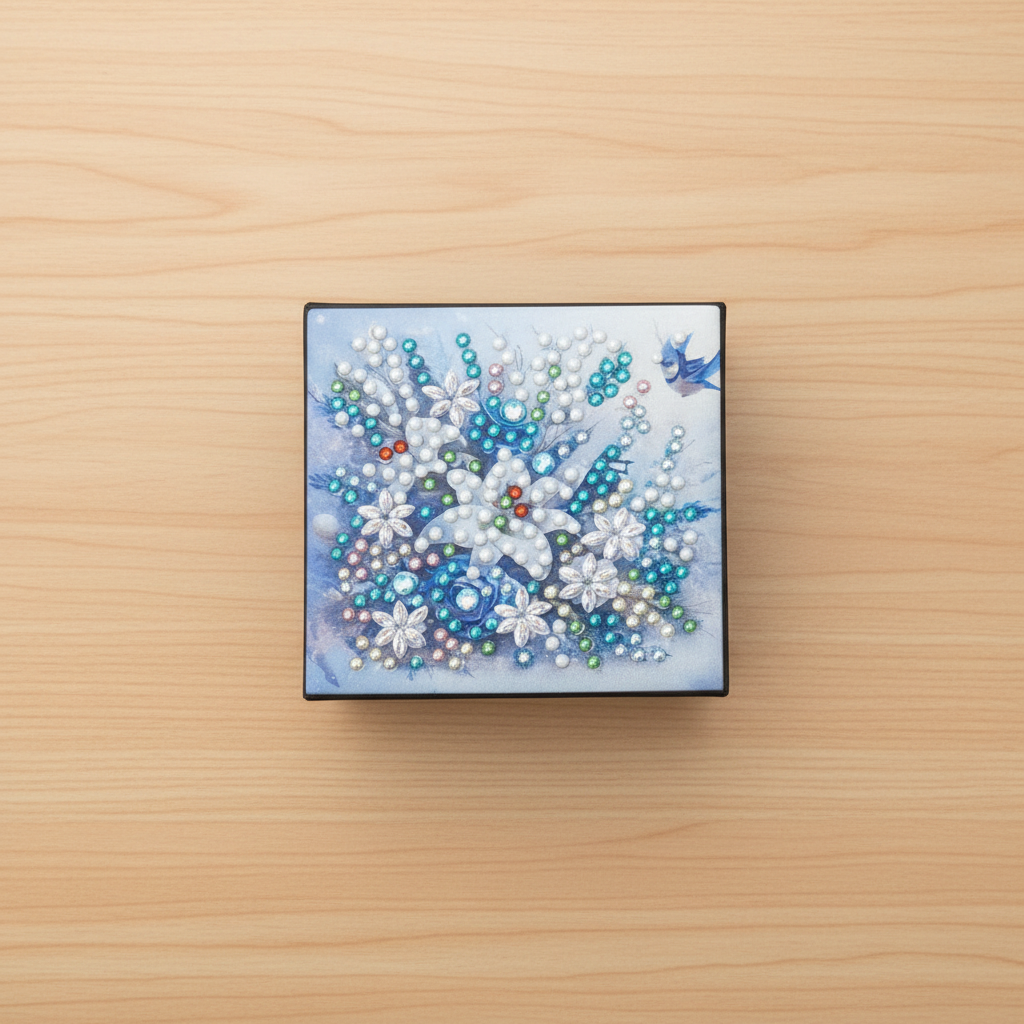 Keepsake Box - Flax Leather - Flower