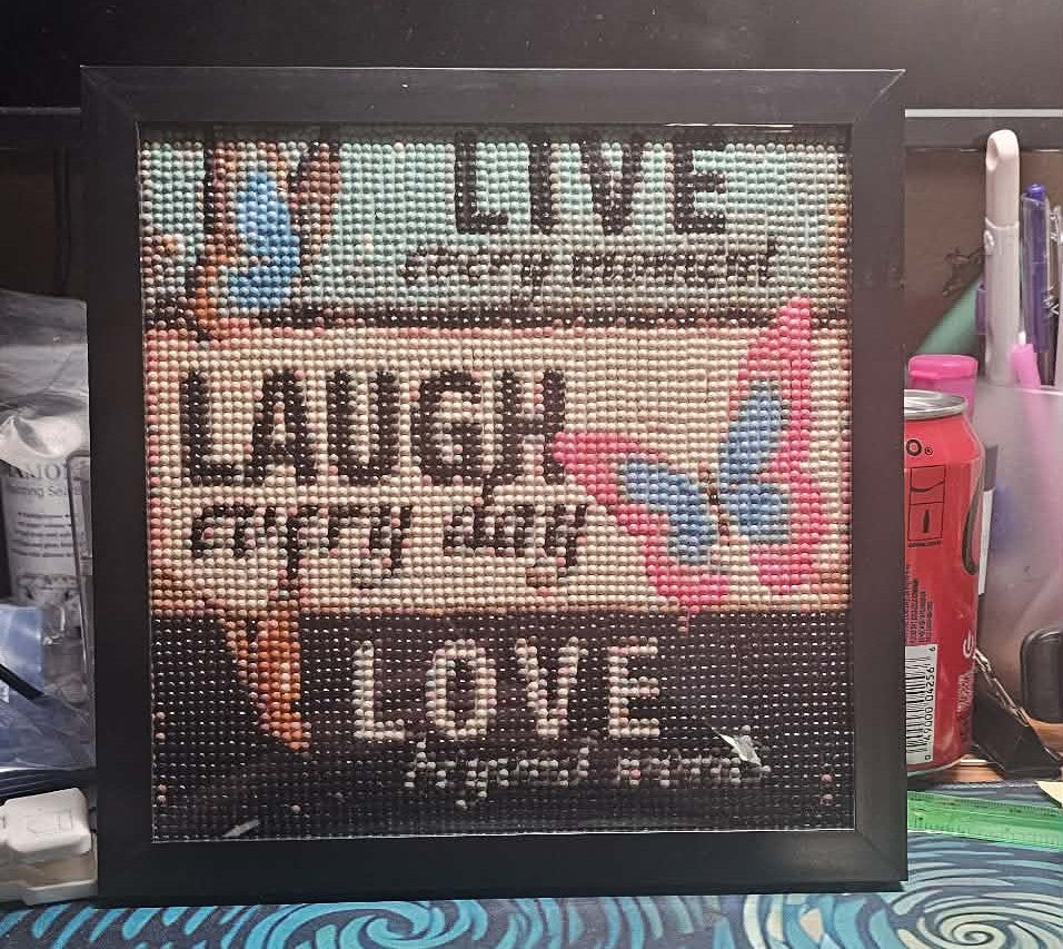 Diamond Art – Handcrafted, Framed & Ready to Hang (Live,Love,Laugh)