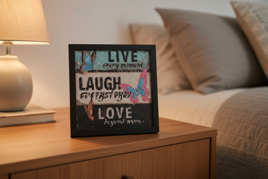 Diamond Art – Handcrafted, Framed & Ready to Hang (Live,Love,Laugh)