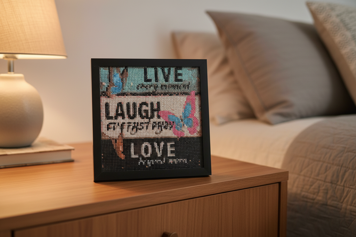 Diamond Art – Handcrafted, Framed & Ready to Hang (Live,Love,Laugh)
