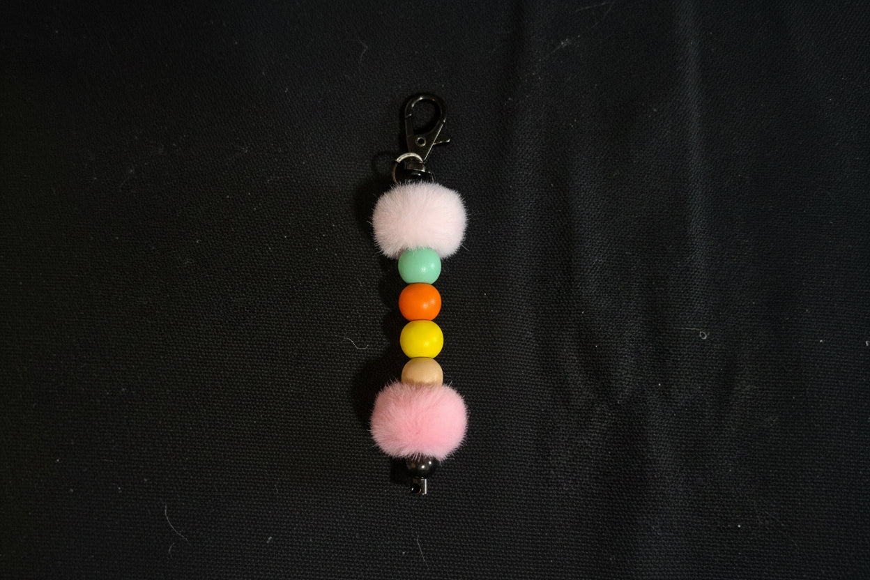 Handcrafted Fuzz Beaded Keychains – 14