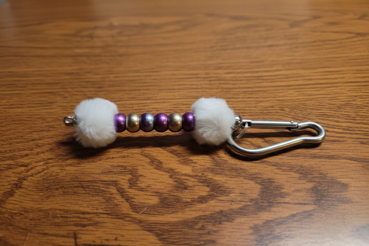 Handcrafted Fuzz Beaded Keychains – 17