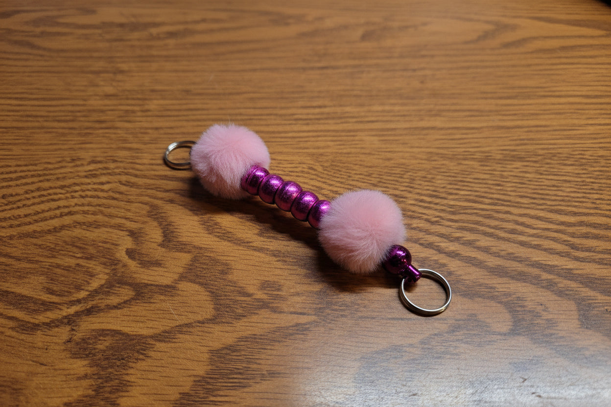 Handcrafted Fuzz Beaded Keychains – 11