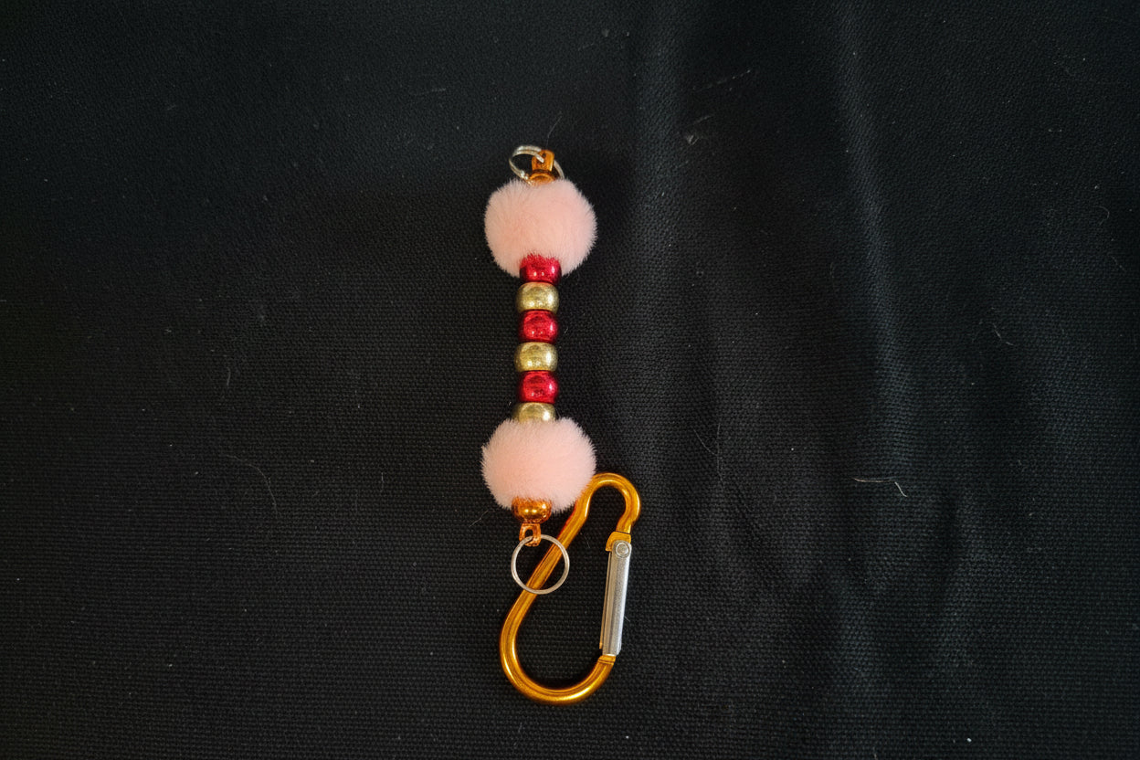 Handcrafted Fuzz Beaded Keychains – 12
