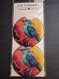 Car Coasters - Hand Crafted w/ Nature - Birds Design