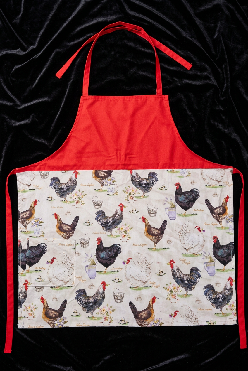 Apron - Adult - Rooster W-Red