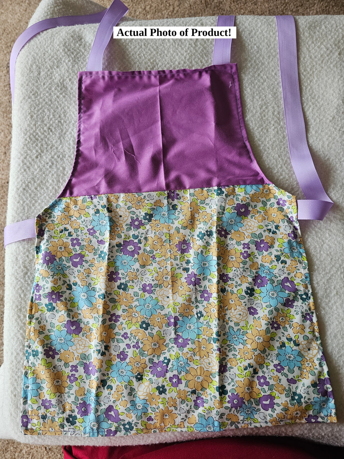 Apron - Kids – 19In. Length – Flowers W-Purple Top