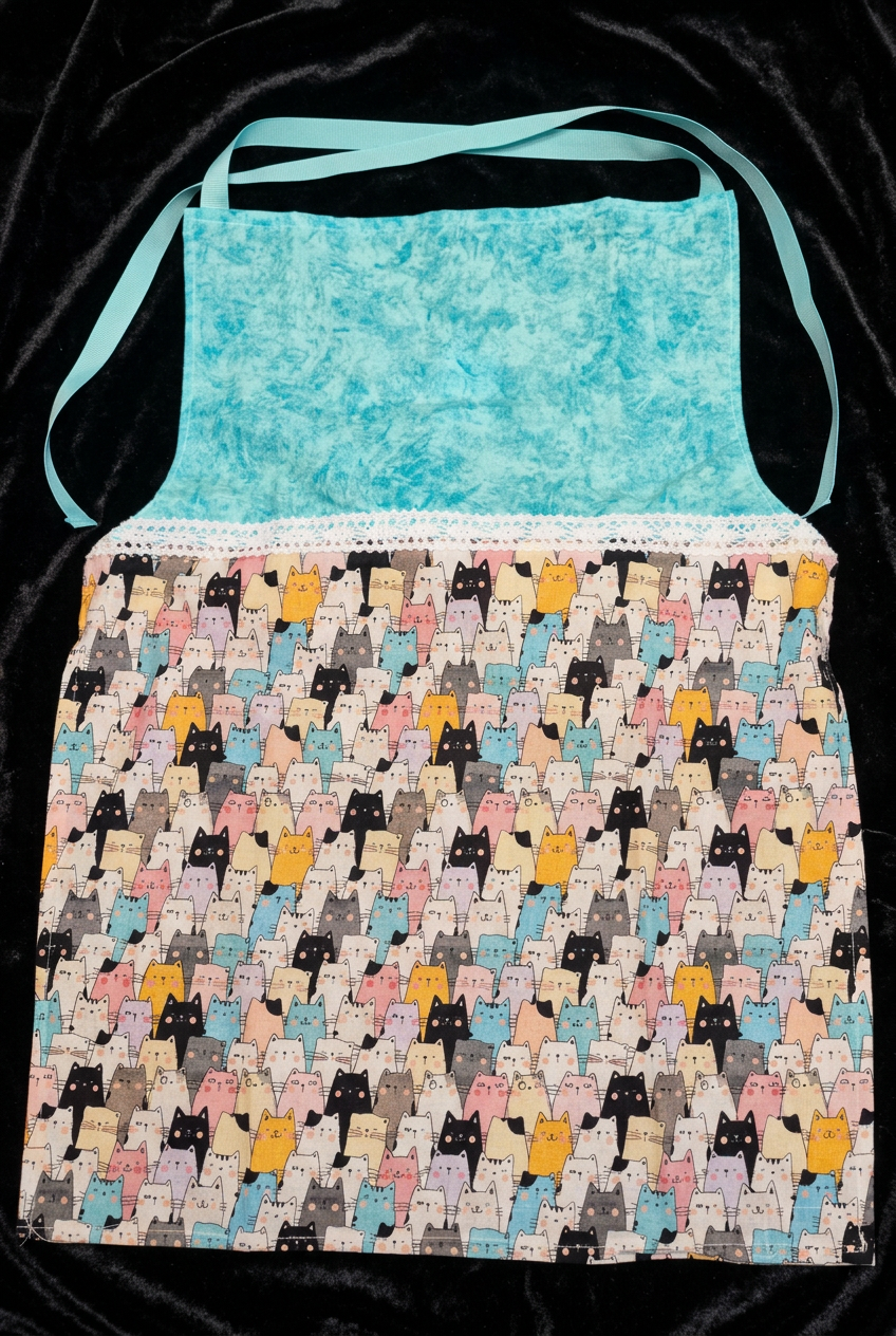 Apron - Kids – 21In. Length – Cat W-Aqua Top
