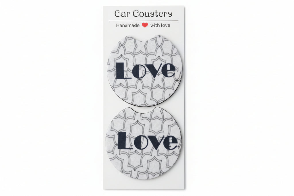Car Coasters - Hand Crafted w/ Love Design