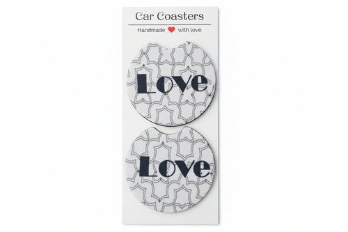 Car Coasters - Hand Crafted w/ Love Design