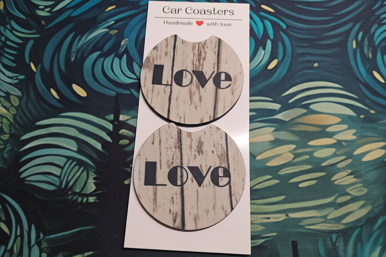 Love Wood - Hand Crafted Car Coasters
