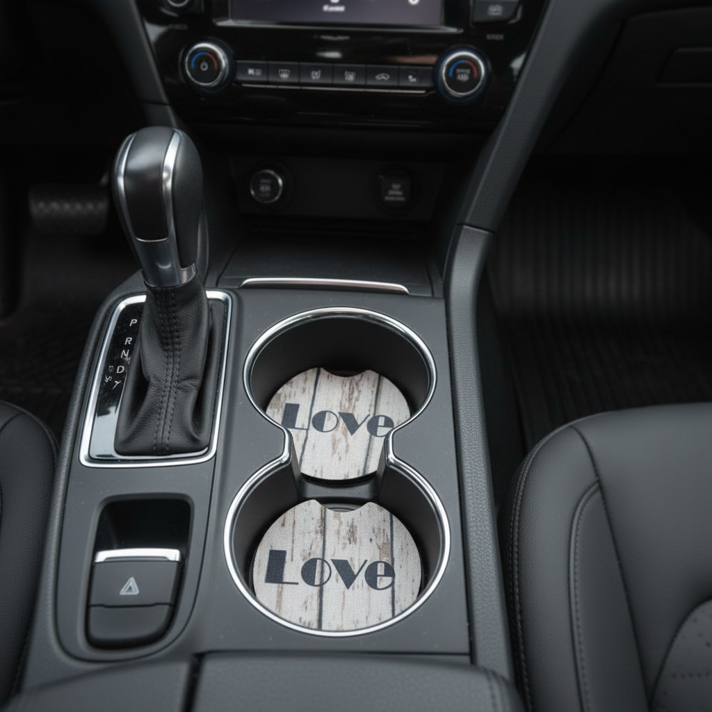 Car Coasters - Hand Crafted w/ Love Design