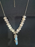 Necklace – Each One Handcrafted w/Blue Crystal