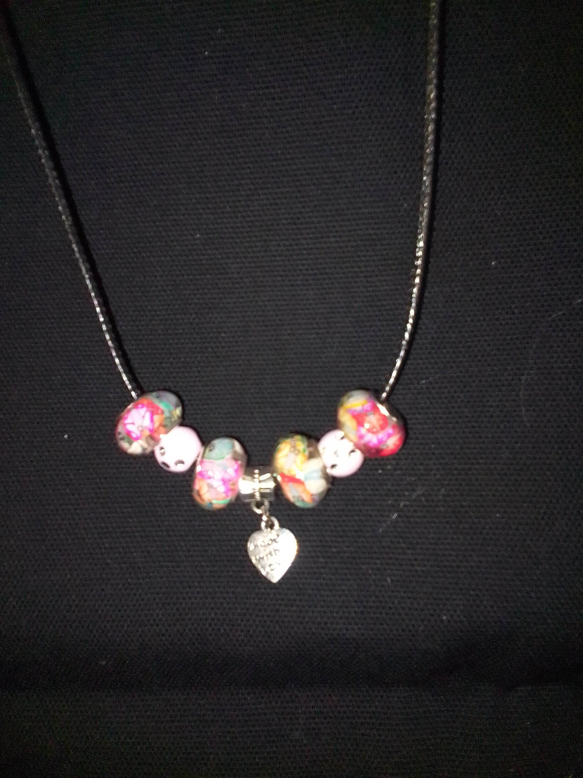 Heart Charm Handcrafted Bead Necklace - Handcrafted & One‑of‑a‑Kind