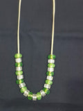 Necklace – Each One Handcrafted w/ Green and Clear Beads