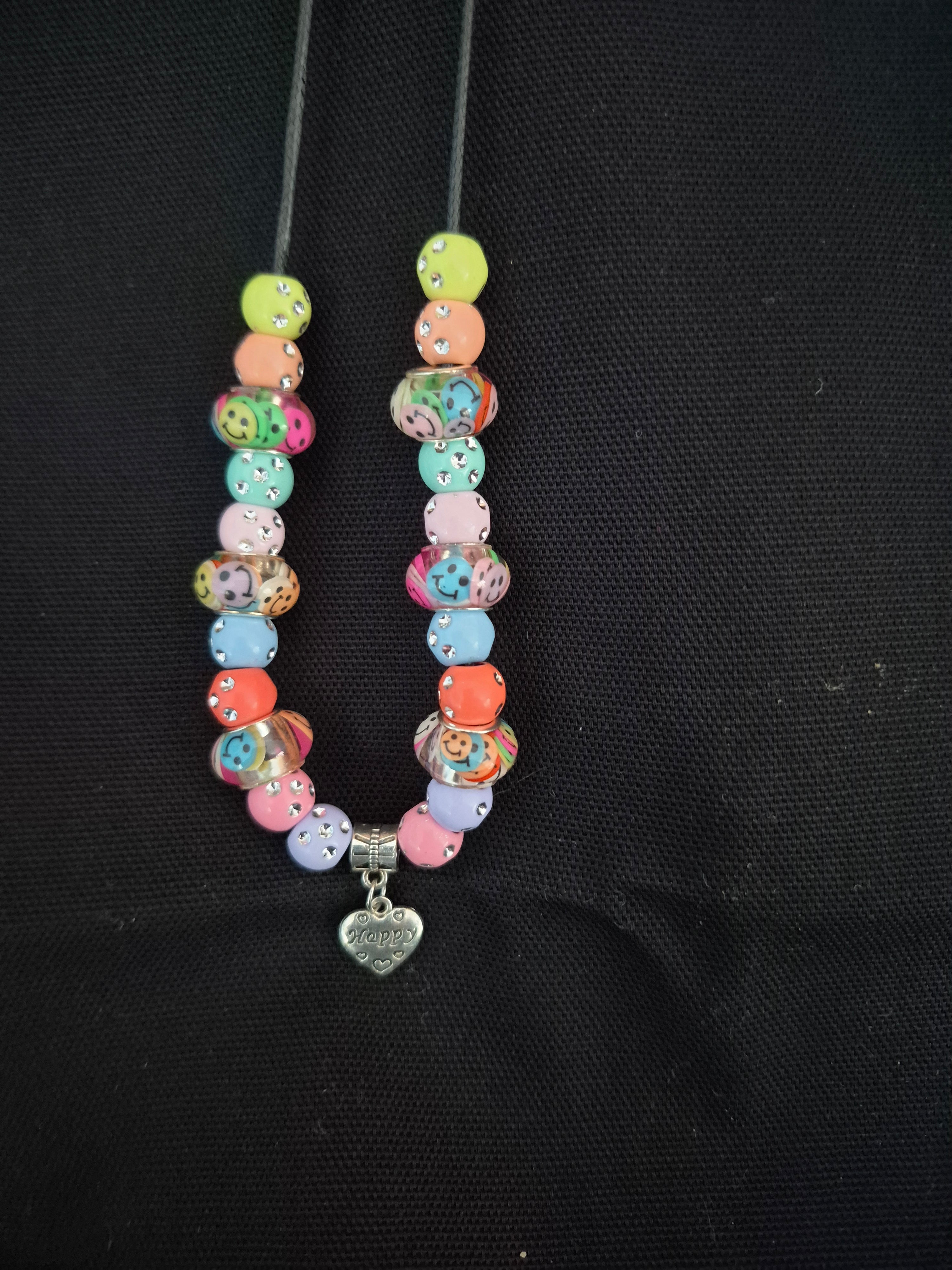 Heart w/ Multi Color Beads Necklace – Each One Handcrafted, One‑of‑a‑Kind
