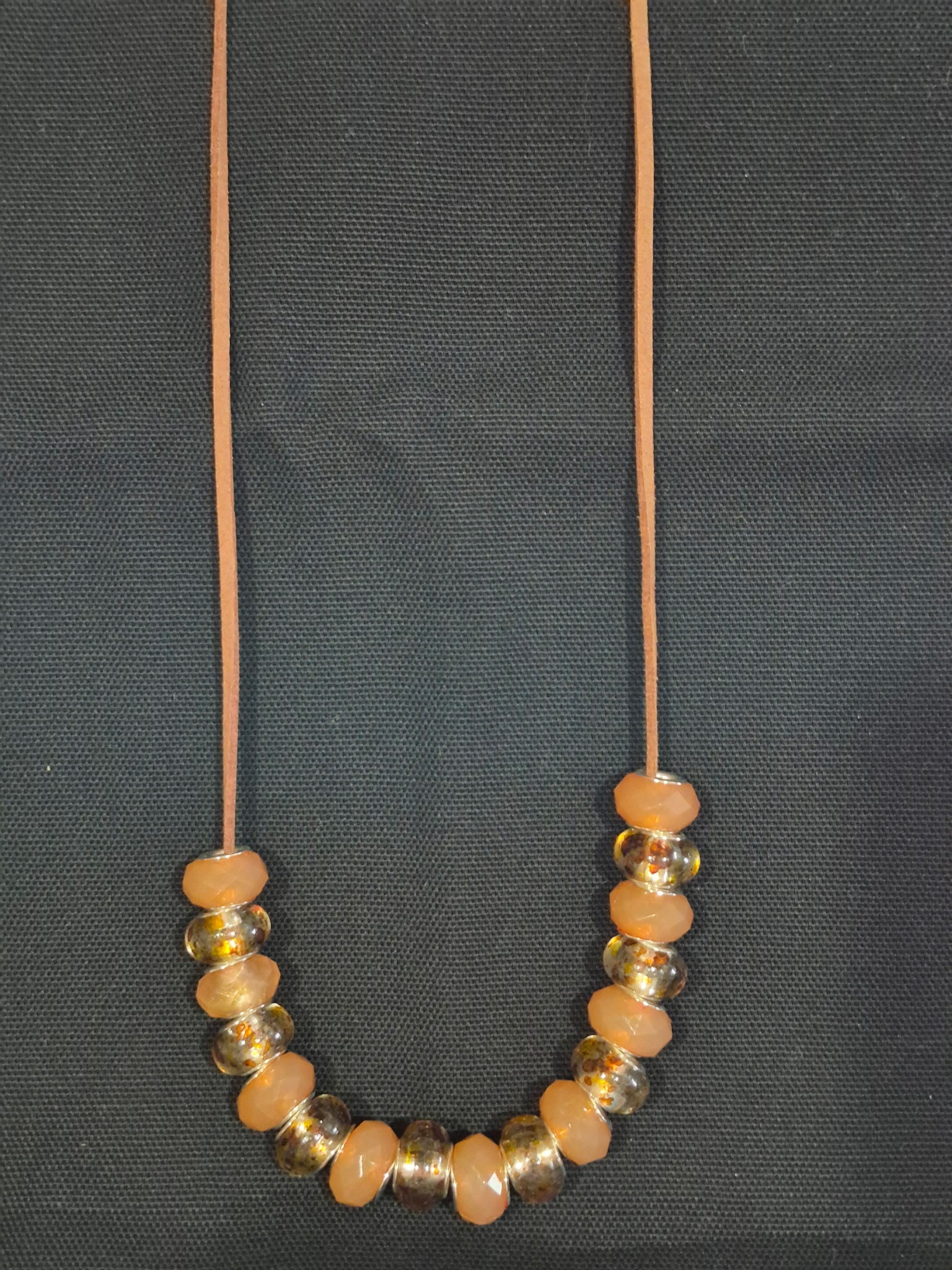 Orange and Clear Bead Necklace – Handcrafted & One‑of‑a‑Kind