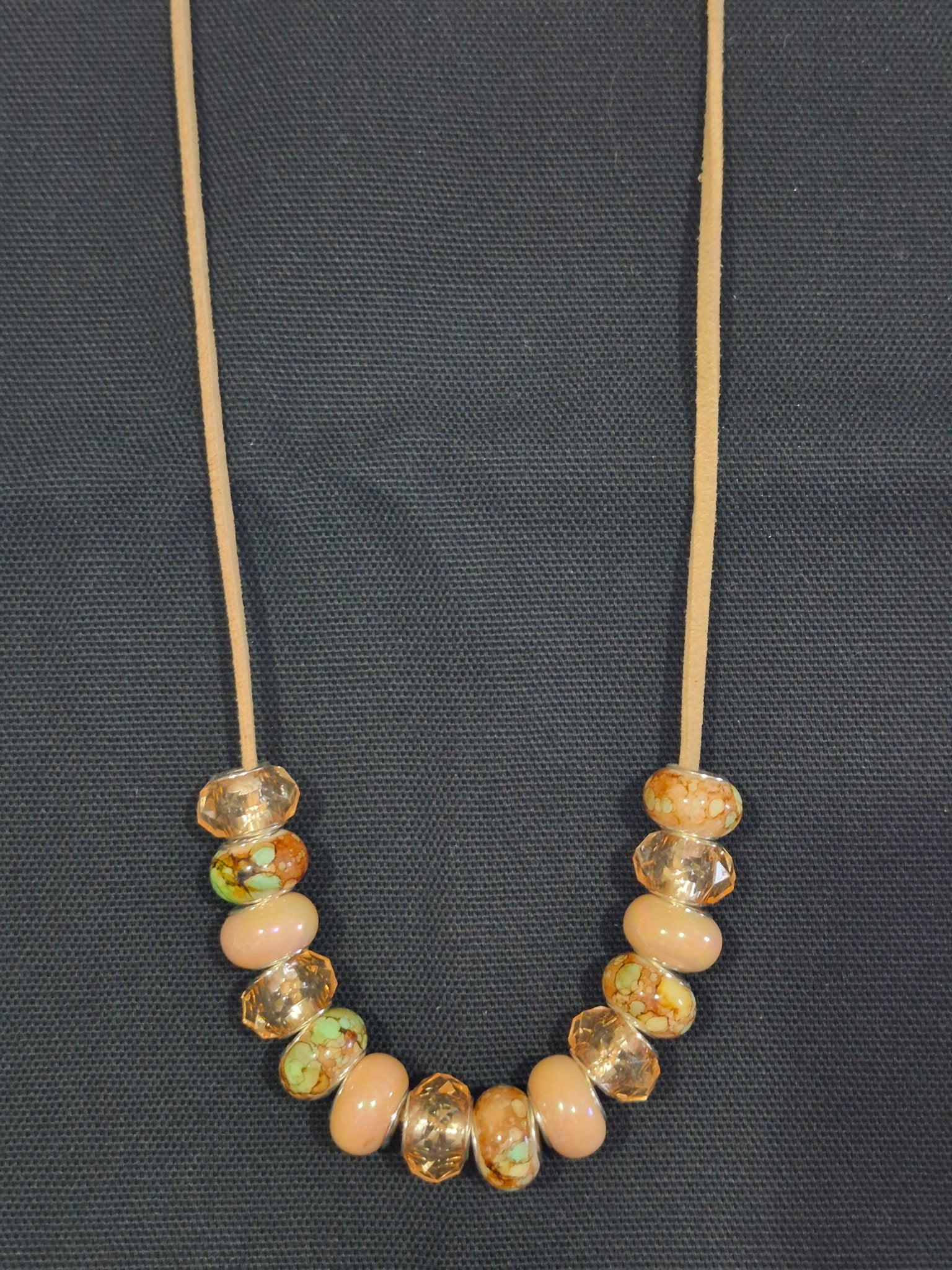Peach Bead Necklace – Handcrafted & One‑of‑a‑Kind