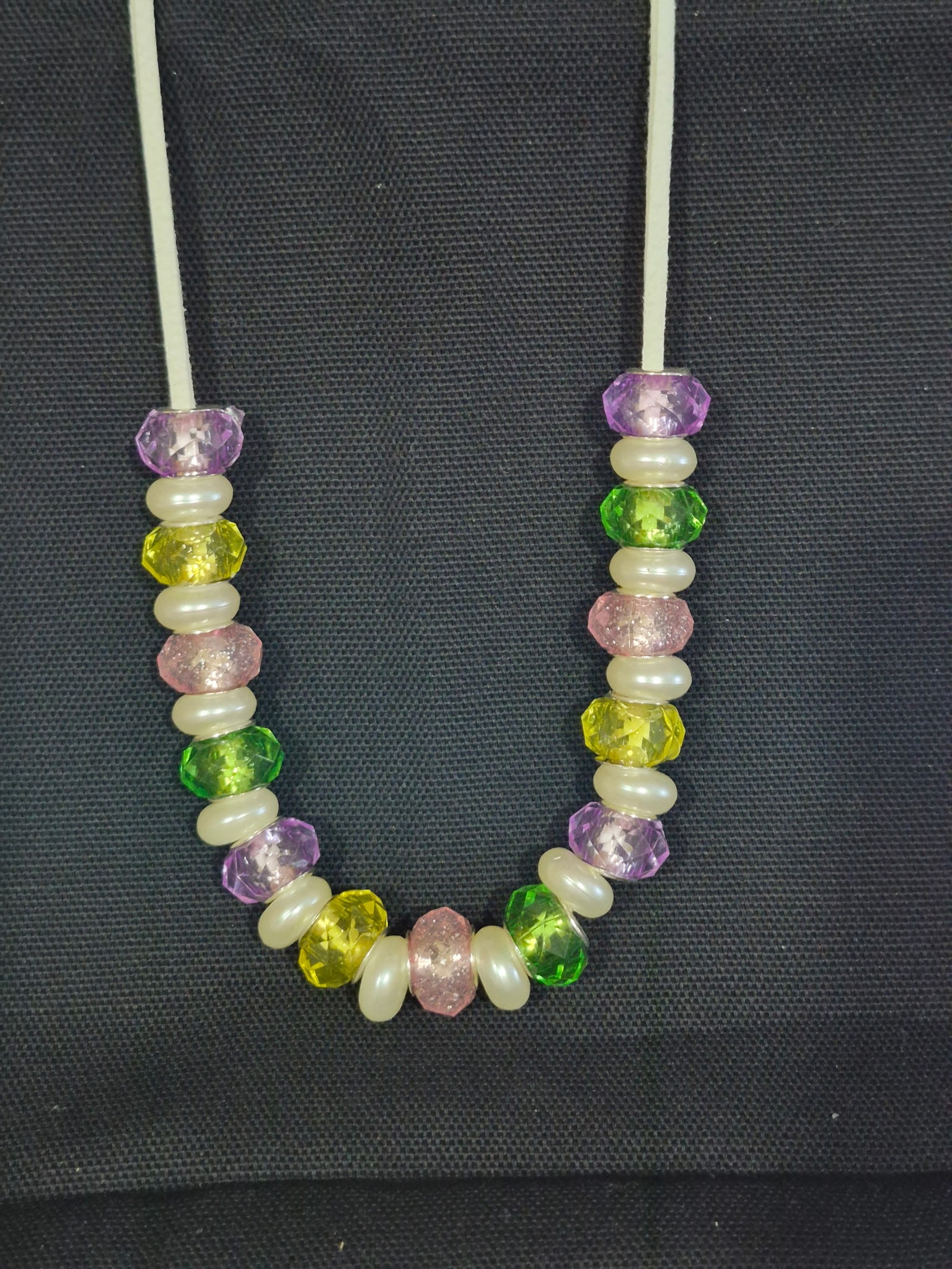Clear Rainbow Bead Necklace – Handcrafted & One‑of‑a‑Kind
