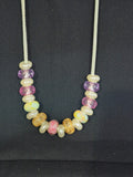 Necklace each one Handcrafted w/ Pastel Rainbow Beads