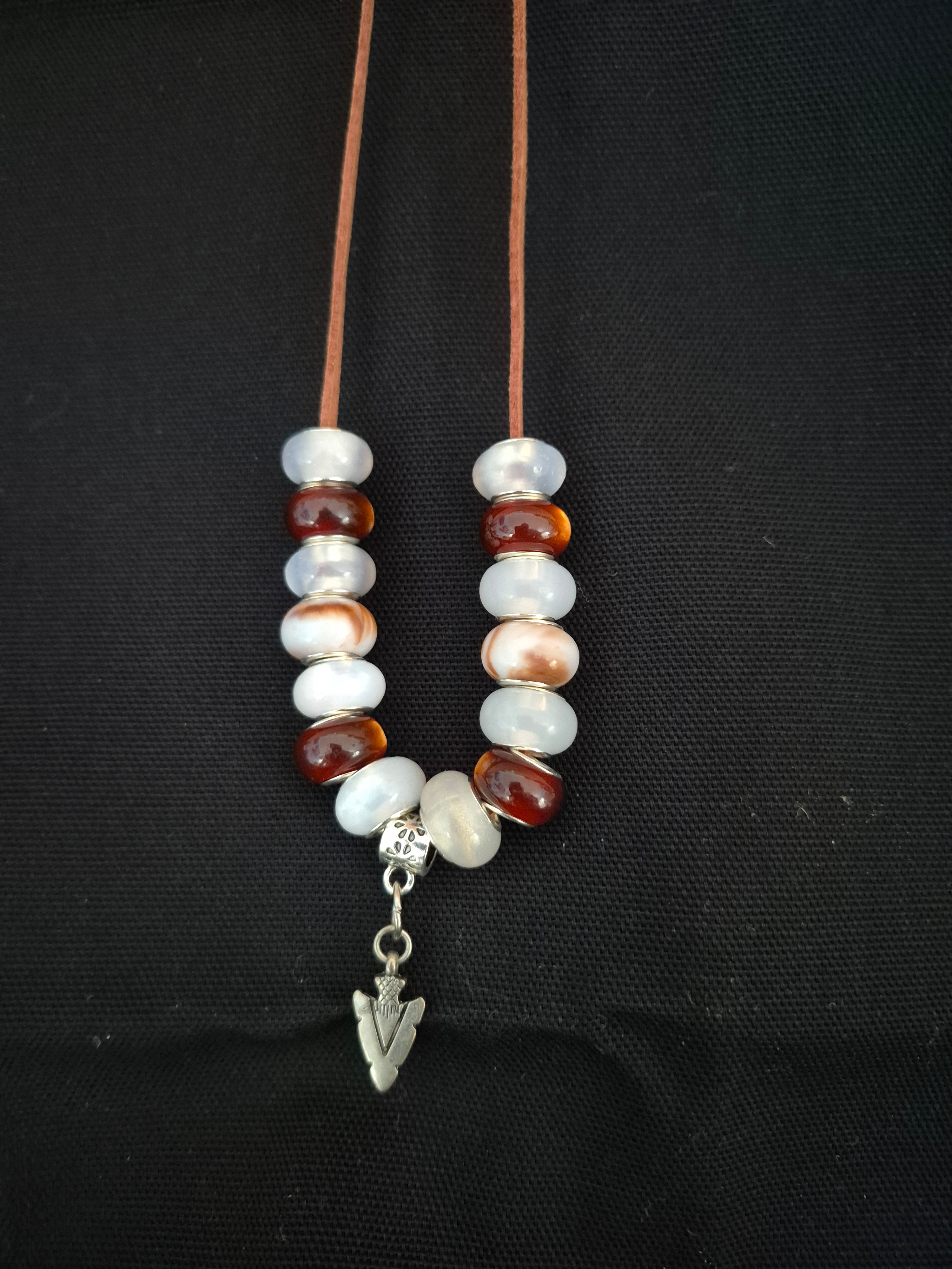 Arrow Head - Brown Beads Necklace – Each One Handcrafted, One‑of‑a‑Kind