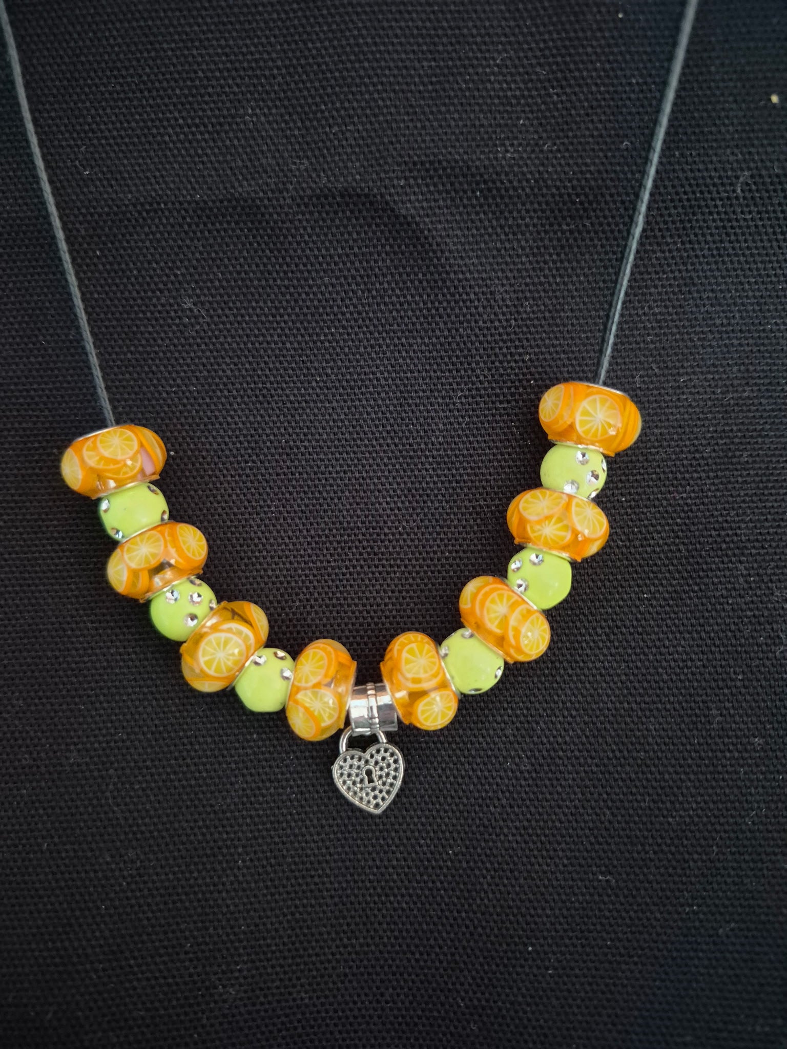Heart w/ Yellow Beads Necklaces – Each One Handcrafted, One‑of‑a‑Kind