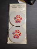 Car Coasters - Hand Crafted w/  Paw Design