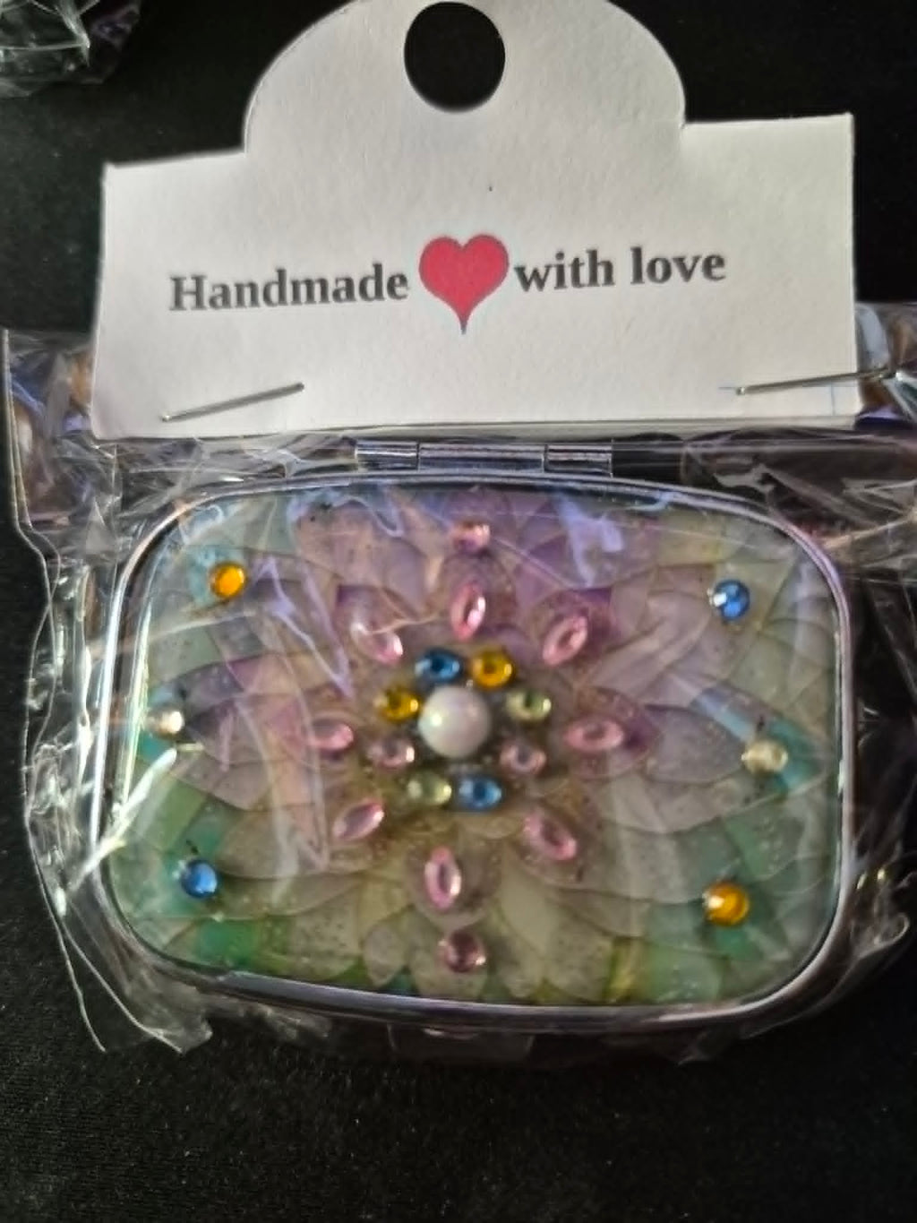 Diamond Accent Pill Box - Flower