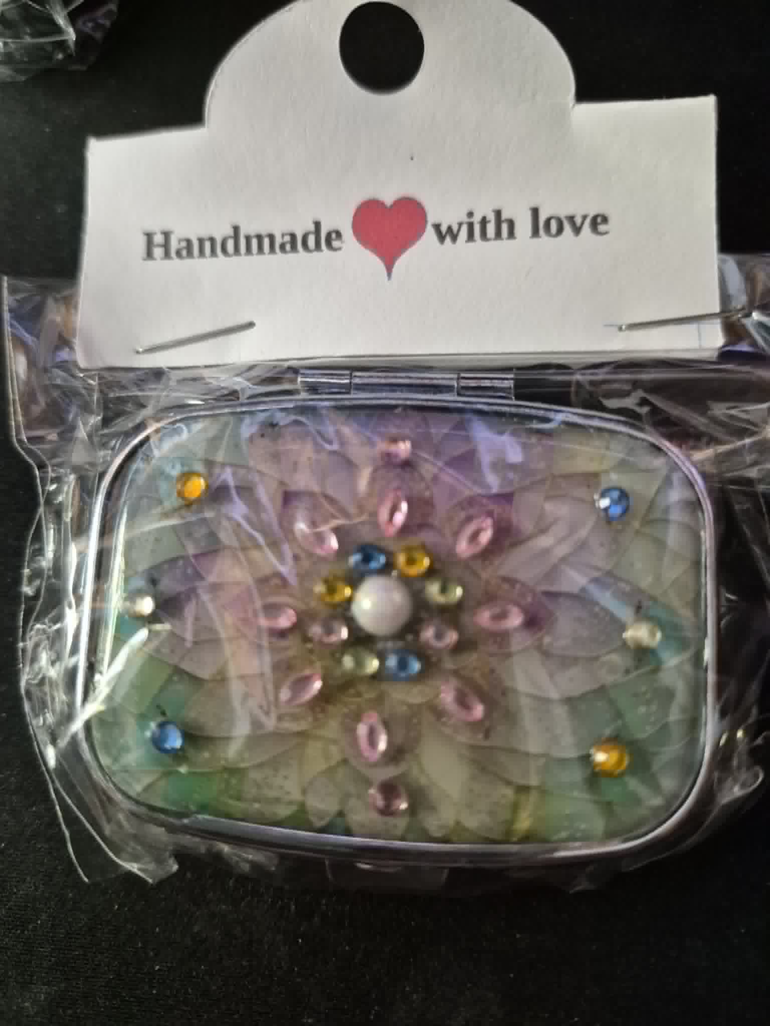 Diamond Accent Pill Box - Flower