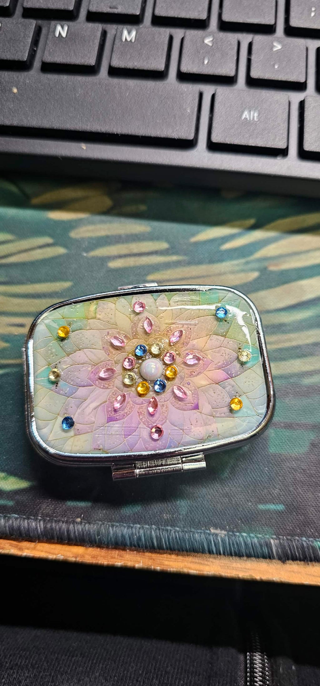 Diamond Accent Pill Box - Flower