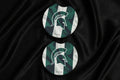 Car Coasters - Hand Crafted w/ Sports - Michigan College Themed - Flag