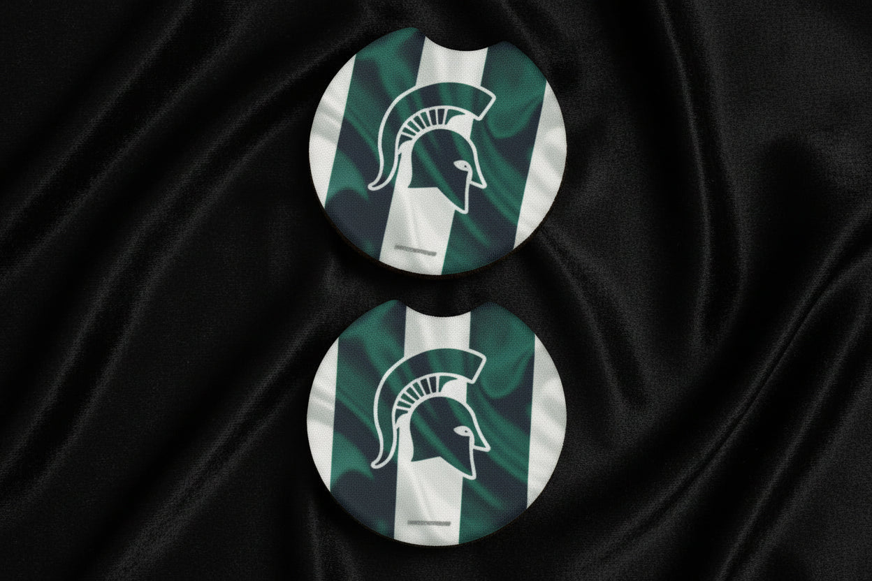 Michigan State - Hand Crafted Car Coasters - Flag