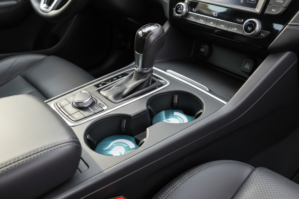 Michigan State - Hand Crafted Car Coasters - Shiney