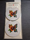 Car Coasters - Hand Crafted w/ SunFlowers Design