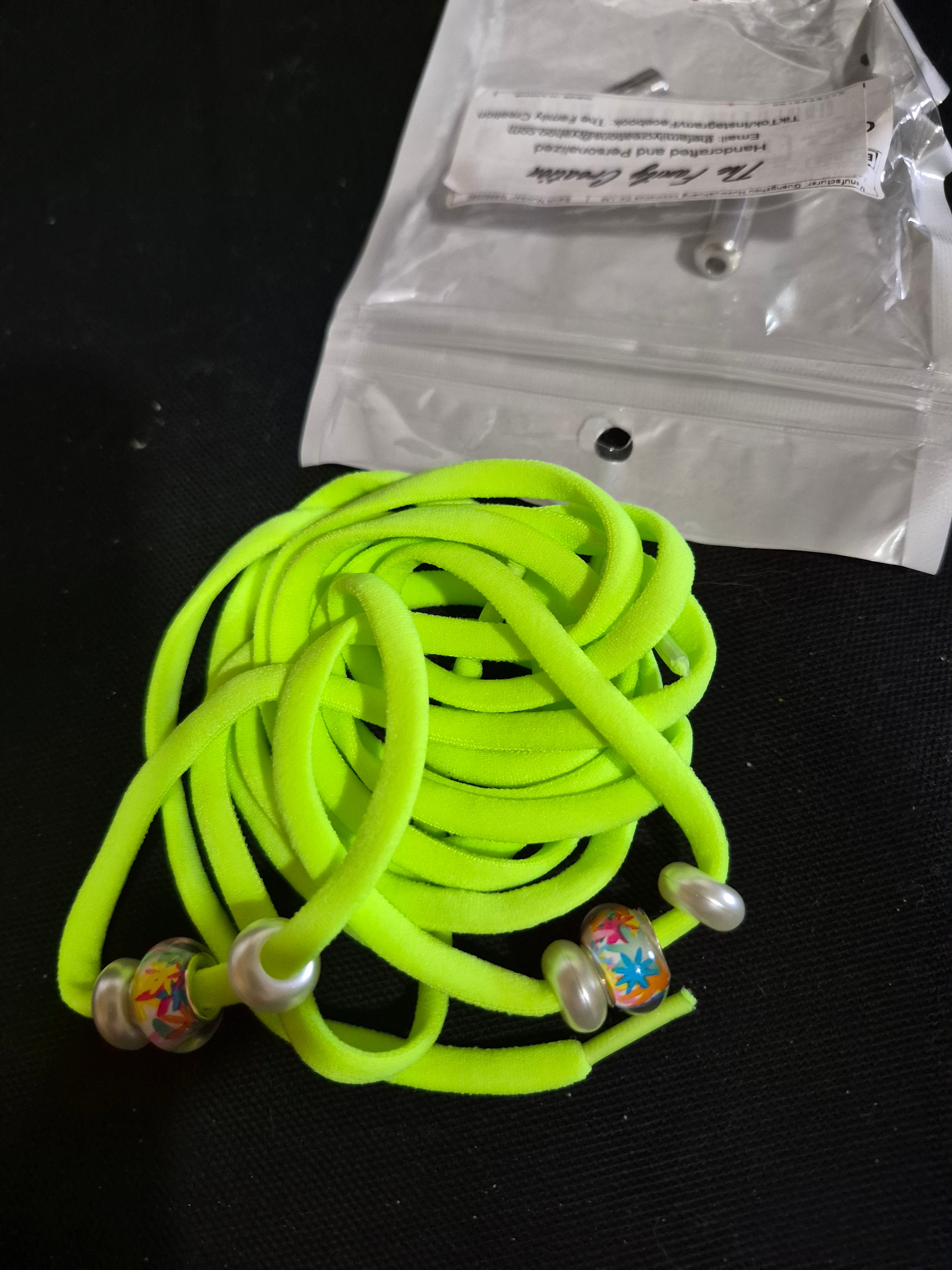 Stretchable Shoe Laces with Hand‑Beaded Accents - (N02)