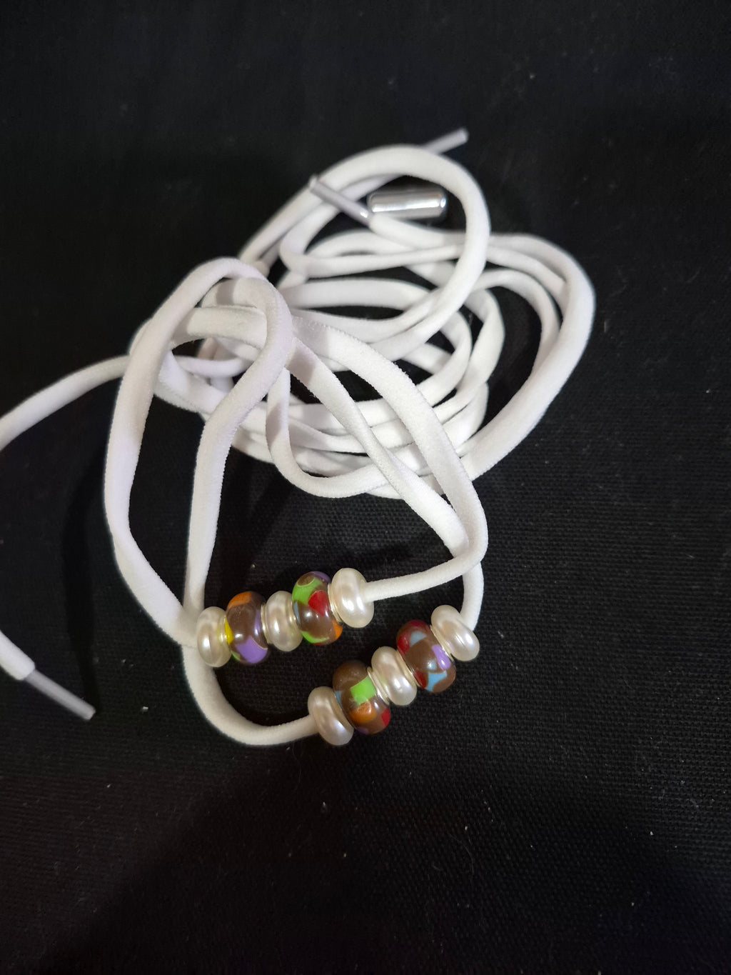 Stretchable Shoe Laces with Hand‑Beaded Accents - (08)