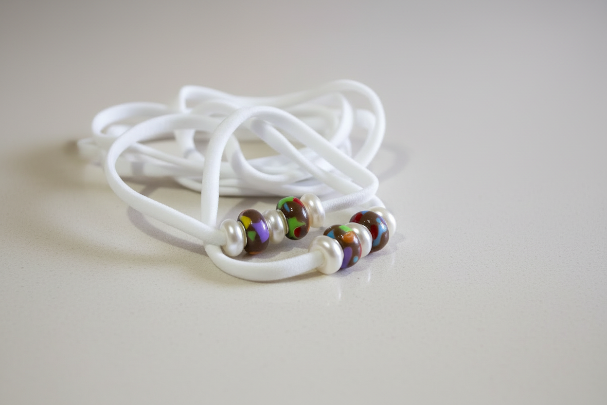 Stretchable Shoe Laces with Hand‑Beaded Accents - (08)