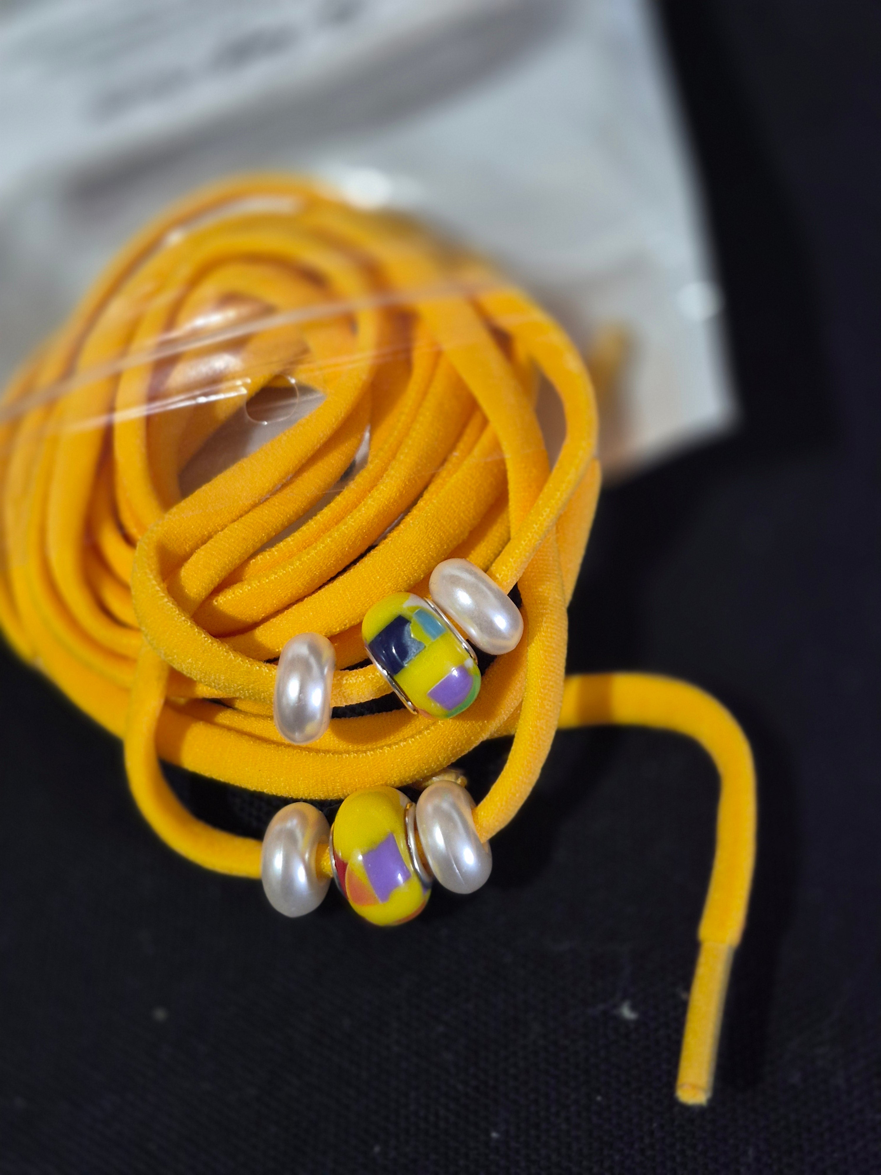 Stretchable Shoe Laces with Hand‑Beaded Accents - (Y01)