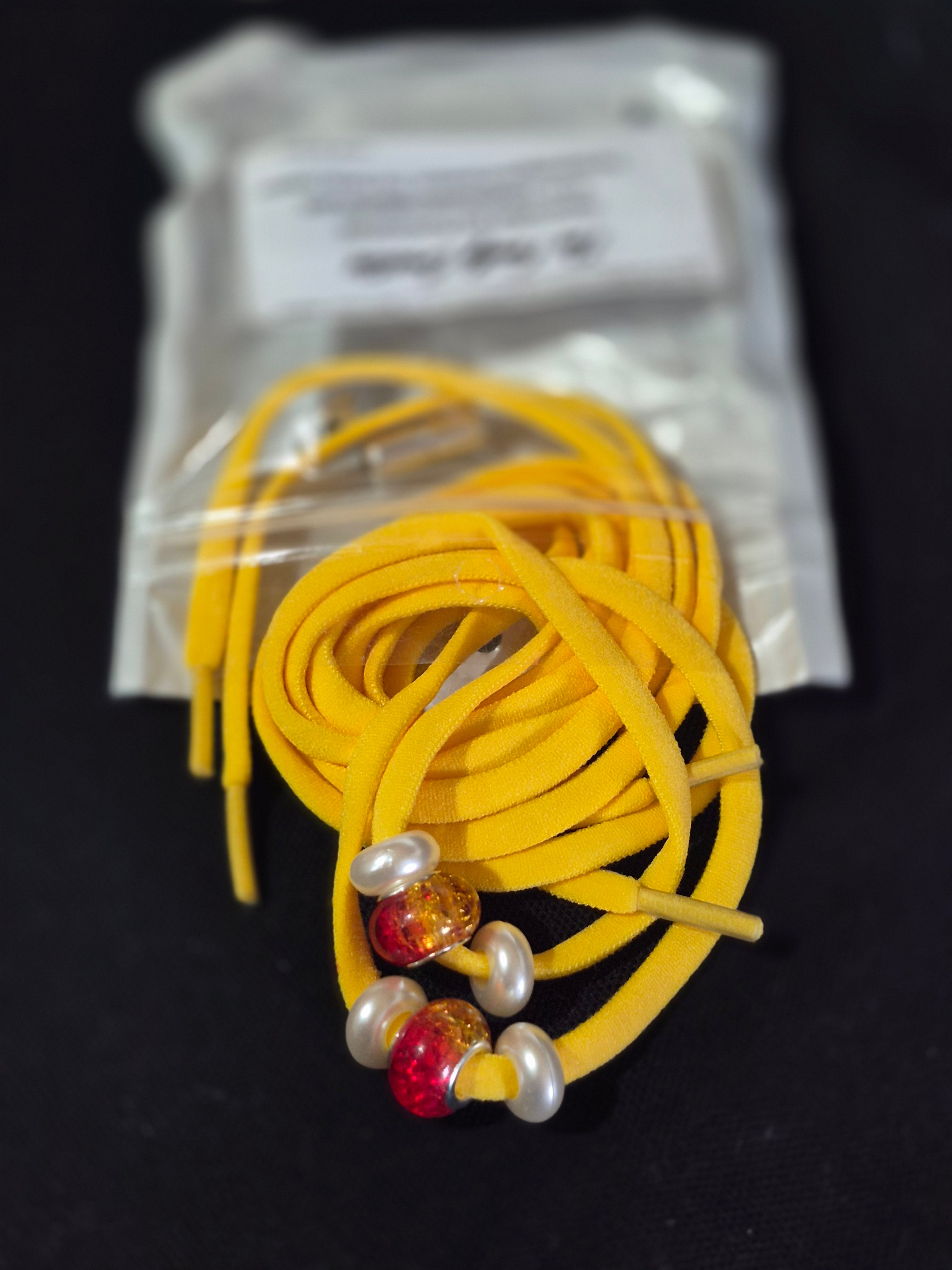 Stretchable Shoe Laces with Hand‑Beaded Accents - (Y02)