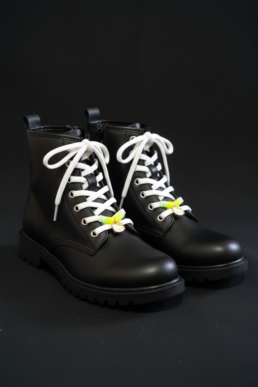 Stretchable Shoe Laces with Hand‑Beaded Accents - (01)