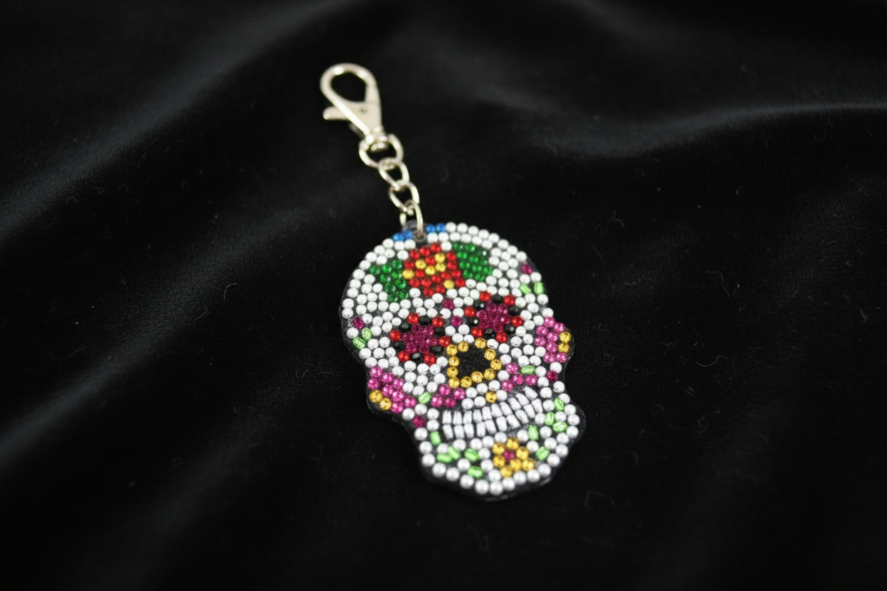 Handcrafted Diamond Art Keychains – Skull - 02