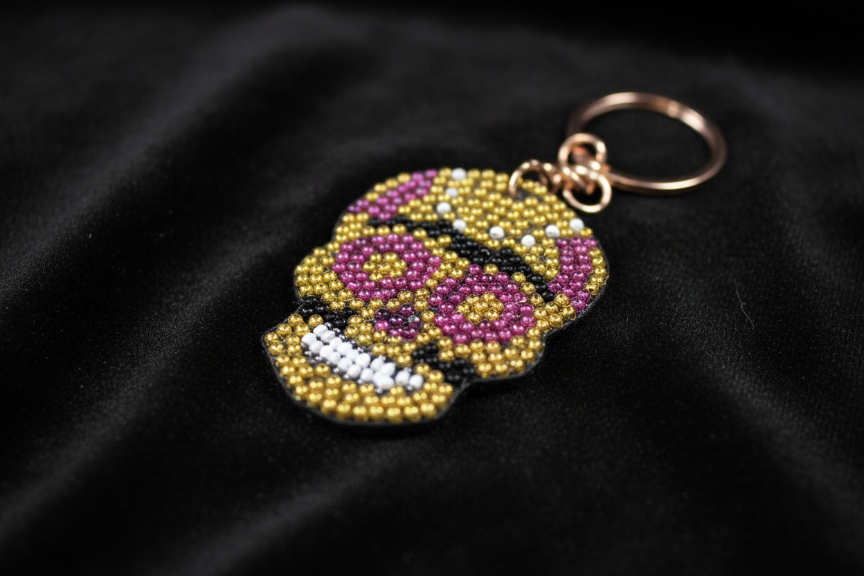Handcrafted Diamond Art Keychains – Skull - 03