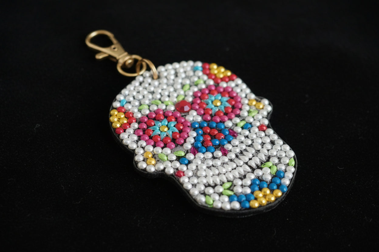 Handcrafted Diamond Art Keychains – Skull - 06