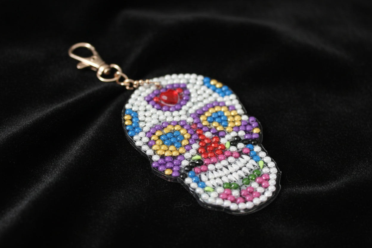 Handcrafted Diamond Art Keychains – Skull - 08